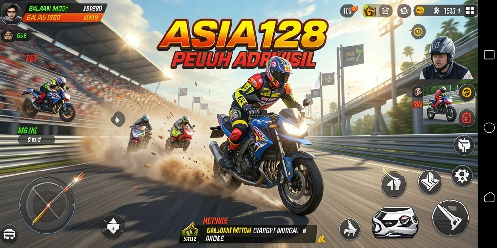 Tampilan seru balapan motor di ASIA128 yang penuh aksi.
