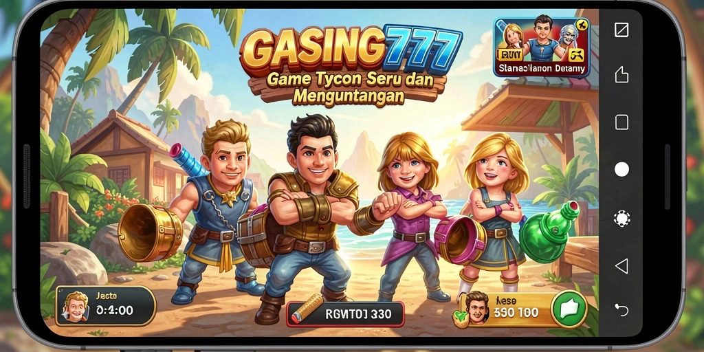 Tampilan gameplay seru dalam GASING777 dengan berbagai fitur Tycoon.