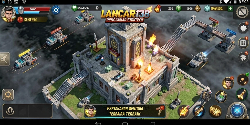 Tangkapan layar menunjukkan gameplay menara pertahanan yang menegangkan di LANCAR138.