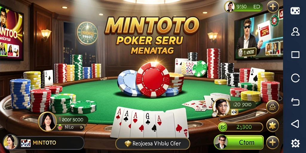 Tampilan menarik dari gameplay Poker di MINTOTO yang seru.