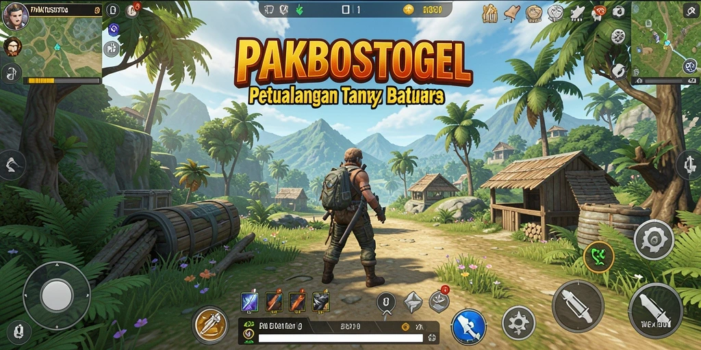 Tampilan gameplay PAKBOSTOGEL dalam dunia terbuka yang luas dan menakjubkan.