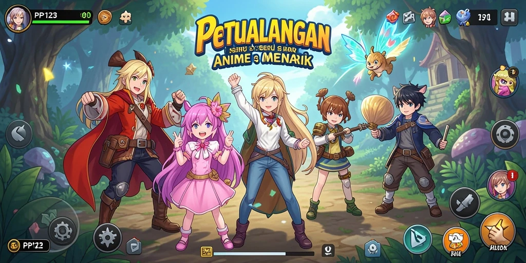 Screenshot gameplay PP123 yang menampilkan aksi karakter Anime.