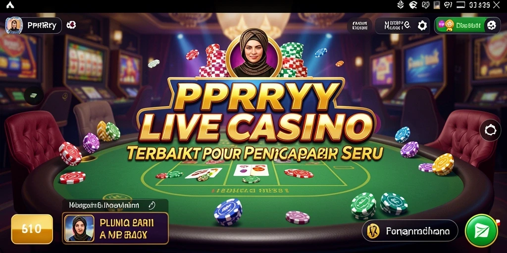 Screenshot gameplay <strong>PPRRYY</strong> menampilkan dealer profesional dan suasana kasino yang hidup.