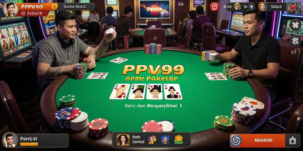 Tampilan menarik dari gameplay poker di PPV99.